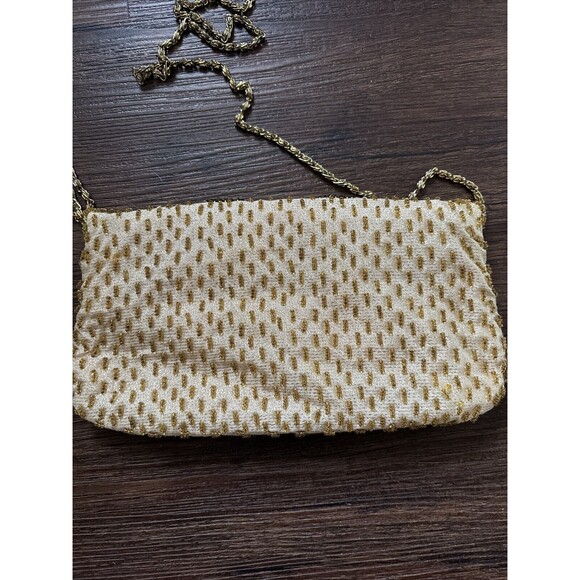 Vintage Gold Hand Beaded Clutch Convertible Shoulder Bag MCM Art Deco Y2… - Picture 5 of 7